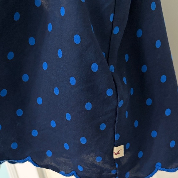 Hollister Navy Blue Polka Dot Crop Tie Strap Top - Picture 3 of 6
